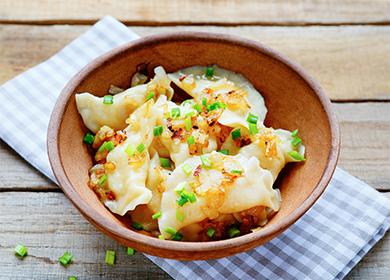 Dumplings with potatoes and bacon