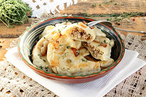 Dumplings with meat and potatoes