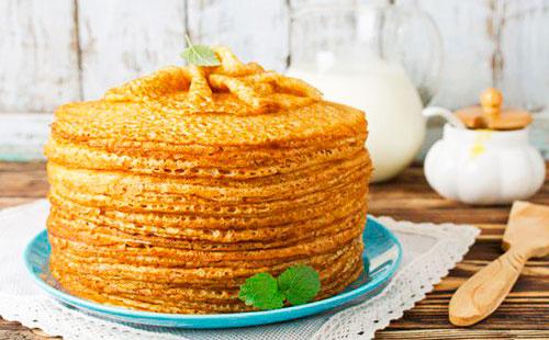 Fishnet pancake with yeast