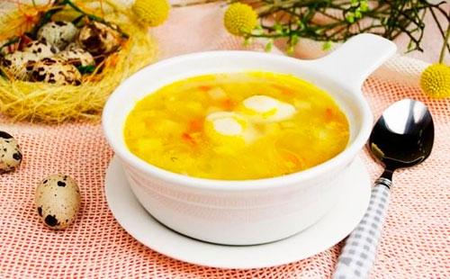 Quail egg soup