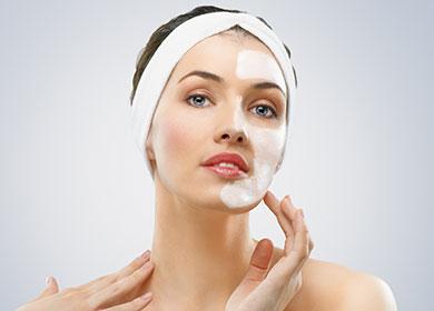 Girl with cream on her face.