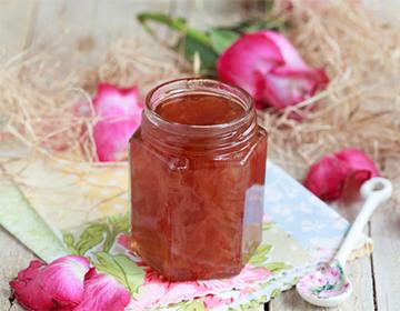 Jar of rose petal jam