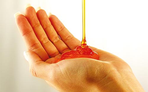 Liquid soap in the palm of your hand