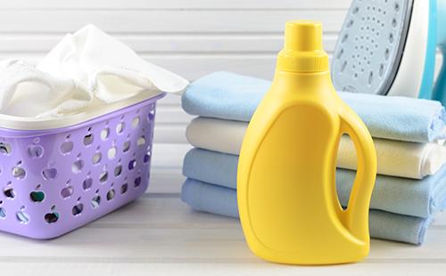 Laundry and yellow bottle