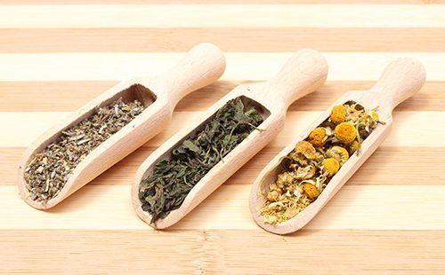 Dried sage, chamomile and nettle