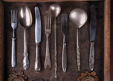 Cupronickel spoons and forks