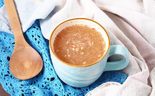 Kefir with cinnamon in a cup
