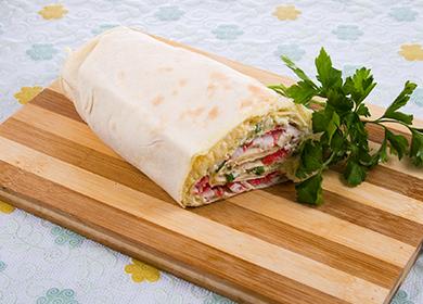 Recipe for pita bread with crab sticks: 10 variations of a hearty and simple snack