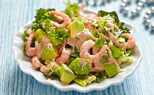 Salade de crevettes et d'avocat