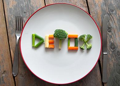 Letters of vegetables on a plate