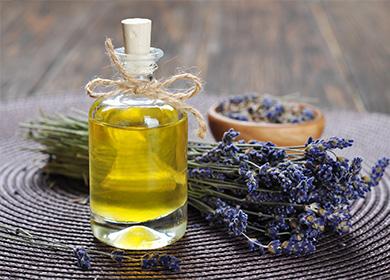 Lavender oil in a bottle