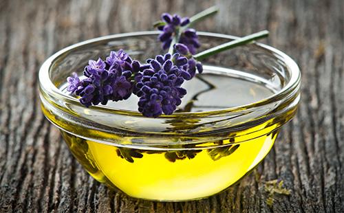 Lavender oil in a bowl