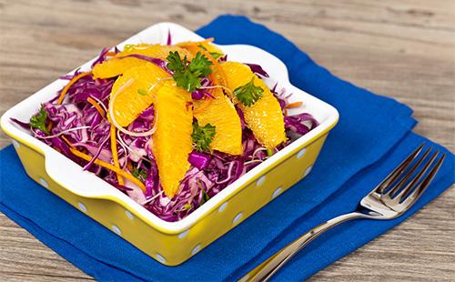 Red Cabbage Salad with Orange Slices