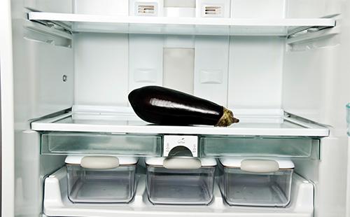 Eggplant in the fridge