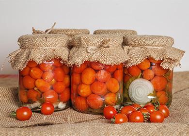 Cherry tomatoes in a jar