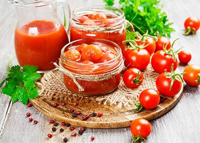 Winter tomatoes in their own juice: how to replace vinegar, how to do without sterilization and maintain a natural taste