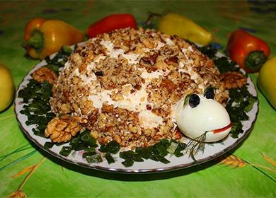 Ensalada de tortuga con huevo y nueces