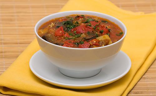 Zucchini stew in a bowl