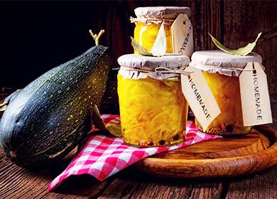 Jars with zucchini jam