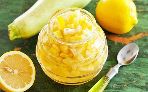 Zucchini jam in a jar