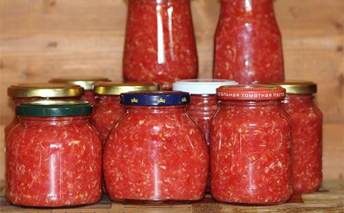 Jars of horseradish for the winter