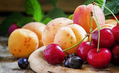 Summer fruits and berries