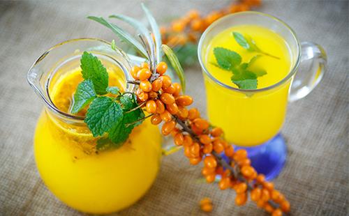 Bright yellow sea buckthorn compote