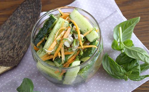 Korean cucumbers in a jar