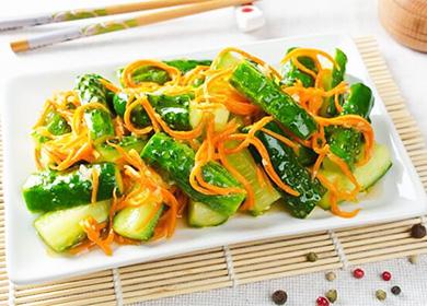 Korean cucumbers (instant and for the future): recipes with vegetables and meat
