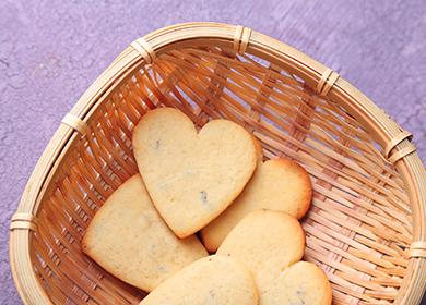 Heart shaped cookies in a basket