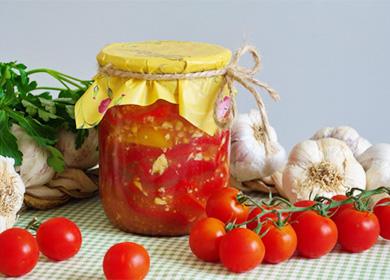 Recettes de poivron à la tomate pour l'hiver: avec et sans stérilisation, comment faire cuire le tout et les tranches