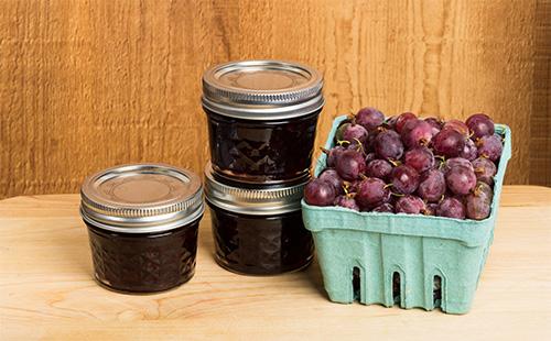 Gooseberry jelly in jars