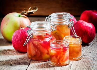 Apple jam in a jar