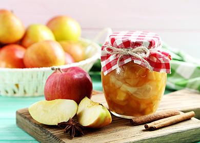 Apple jam in a beautiful jar