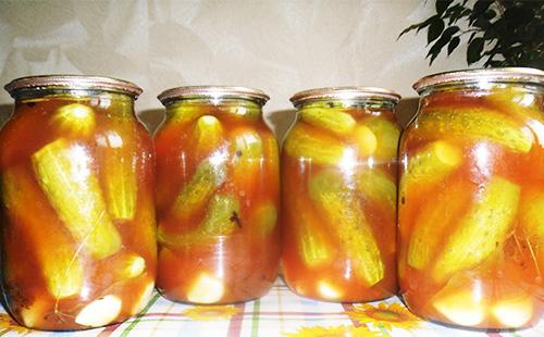 Cucumbers in tomato