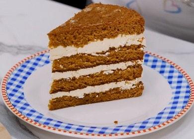 Honey sponge cake with custard - a very easy and tasty recipe
