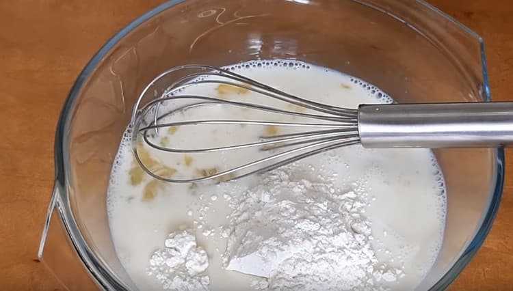 before stuffing pancakes, make the dough.