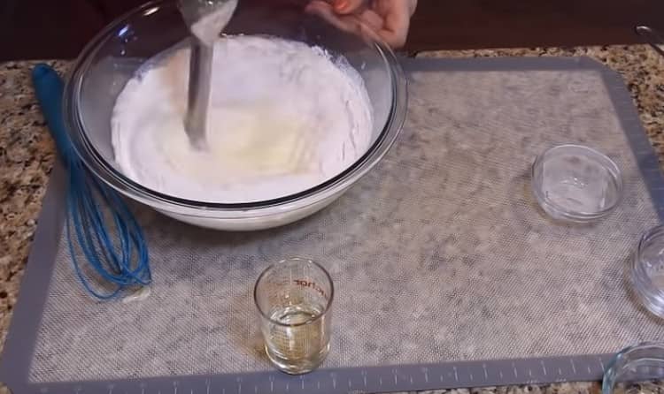 Using a submersible blender, mix the dough until smooth.