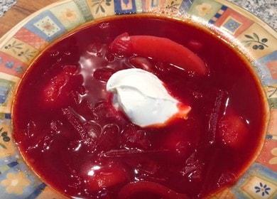 Borsch rojo sin col - una receta interesante