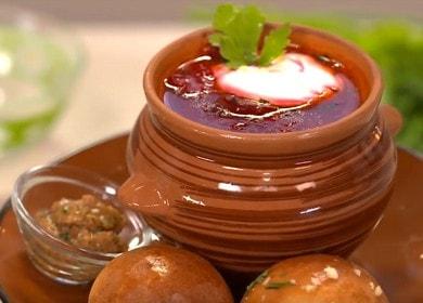 Delicious borsch with donuts: we cook according to the recipe with step by step photos.