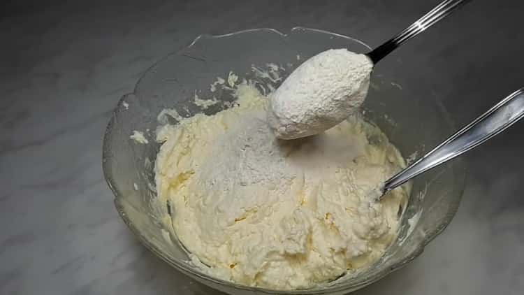 Combine the ingredients to make cheesecakes