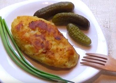 Ukusan recept za pire od krumpira u obliku mesa: kuhajte uz korak po korak.