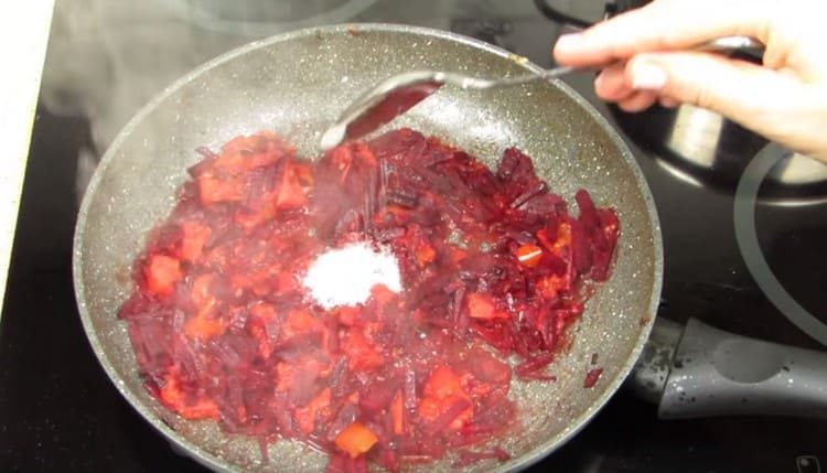 To preserve the red color, add lemon juice and sugar to the beets.