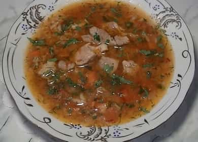 Receta paso a paso para sopa de kharcho de cerdo con foto