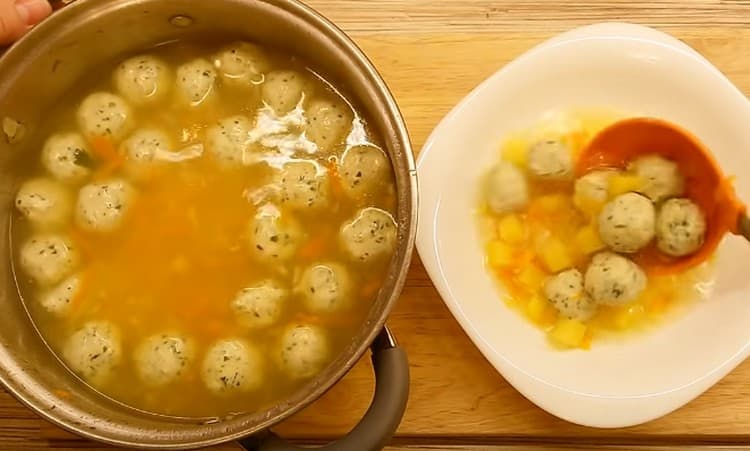 Chicken meatball soup will appeal to both adults and children.