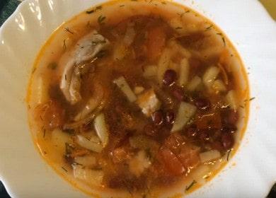 Een heerlijke soep met bonen uit blik koken volgens het recept met stapsgewijze foto's.