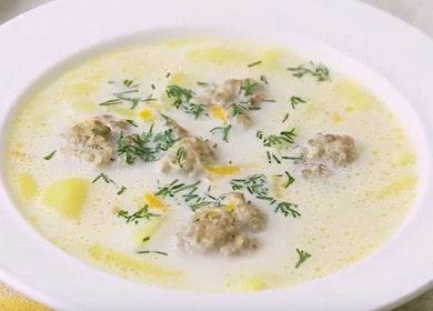 ¡Cocinar sopa de queso con albóndigas receta paso a paso con fotos!