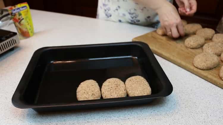 Form cutlets and place them on a baking sheet