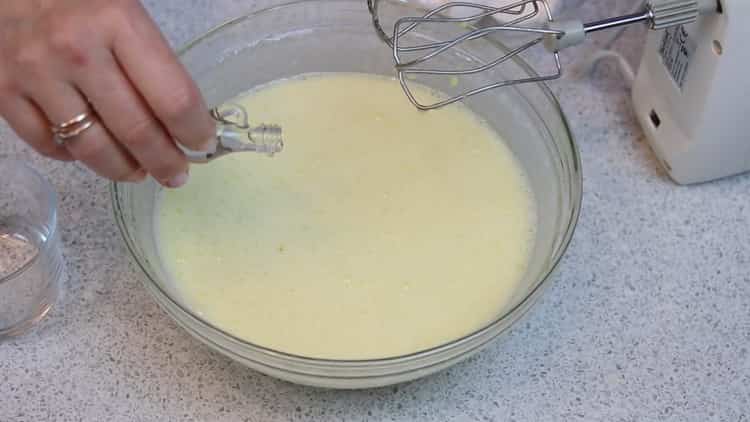 To make a zebra cake, add vanilla to the dough