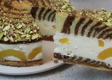 Cake Zebra: a simple recipe with a photo step by step